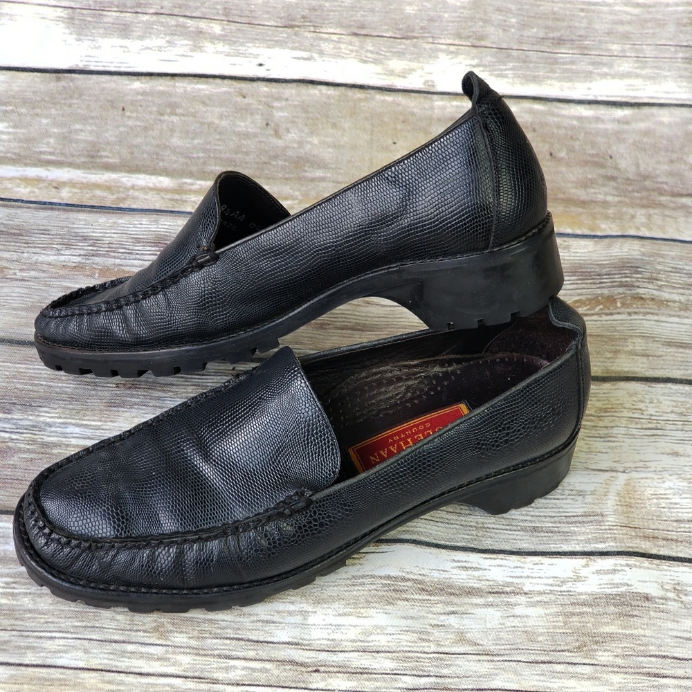 Cole Haan Country Black Lizard Slip On Loafer